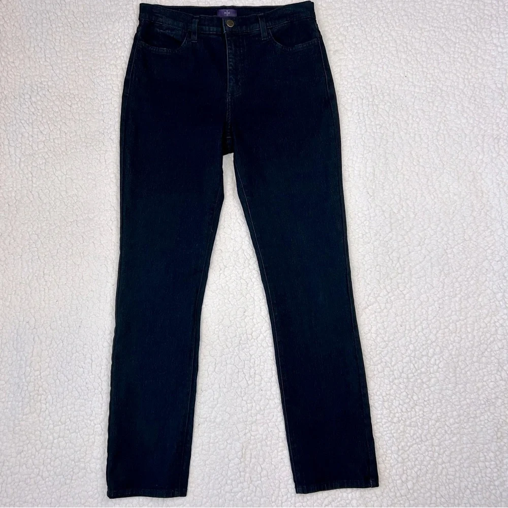 NYDJ Women’s Dark Blue Jeans Lift Tuck High Rise Straight Denim Size 10